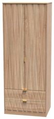 Diamond Oak Effect 2 Door 2 Drawer Tall Wardrobe