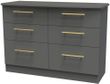 Haworth Grey 6 Drawer Midi Chest