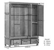 Original Rustic Oak 3 Door Triple Wardrobe