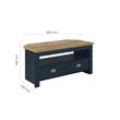 Highgate Navy Blue Painted 2 Drawer Corner TV Unit