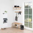 Mitra White and Oak Flip Down 3 Door Shoe Cabinet