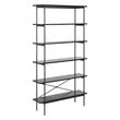 Angus Black Melamine Open Bookcase