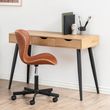 Neptun Oak and Black 3 Drawer Office Desk