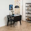 Roxby Black 2-4 Seater Drop Leaf Dining Table - 80cm-120cm