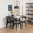 Roxby Black 2-4 Seater Drop Leaf Dining Table - 80cm-120cm