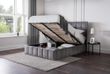 Gatsby Light Grey Fabric Ottoman Storage Bed - Sizes Available
