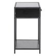 Seaford Black Melamine and Metal 1 Drawer Bedside Table