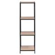 Seaford Oak and Black Metal Narrow Open Shelving Unit