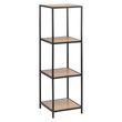 Seaford Oak and Black Metal Narrow Open Shelving Unit