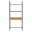 Seaford Oak and Black Metal Open Shelving Unit with Drawer