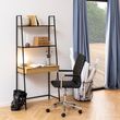 Seaford Oak and Black Metal Open Shelving Unit with Drawer