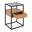 Randolf Oak and Black 1 Drawer Bedside Table