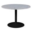 Tarifa White Marble and Black 4 Seater Round Dining Table - 110cm