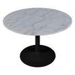 Tarifa White Marble and Black 4 Seater Round Dining Table - 110cm