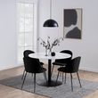 Tarifa White Marble and Black 4 Seater Round Dining Table - 110cm