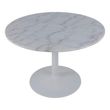 Tarifa White Marble 4 Seater Round Dining Table - 110cm