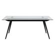 Monti Clear Glass and Black 6 Seater Dining Table - 180cm