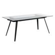Monti Clear Glass and Black 6 Seater Dining Table - 180cm