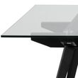 Monti Clear Glass and Black 6 Seater Dining Table - 180cm