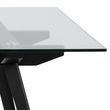 Monti Clear Glass and Black 6 Seater Dining Table - 180cm