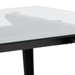 Monti Clear Glass and Black 6 Seater Dining Table - 180cm