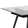Monti Clear Glass and Black 6 Seater Dining Table - 180cm