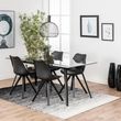 Monti Clear Glass and Black 6 Seater Dining Table - 180cm