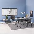 Monti Clear Glass and Black 6 Seater Dining Table - 180cm