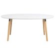 Belina White and Wood 6-10 Seater Extending Oval Dining Table - 170cm-270cm