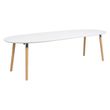Belina White and Wood 6-10 Seater Extending Oval Dining Table - 170cm-270cm