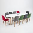 Belina White and Wood 6-10 Seater Extending Oval Dining Table - 170cm-270cm