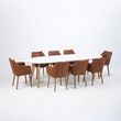 Belina White and Wood 6-10 Seater Extending Oval Dining Table - 170cm-270cm