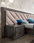 Modum Elite Silver Birch Italian Upholstered Headboard Boiserie Bed - Sizes Available