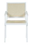 Clearance - Jeanne Rattan Armchair, White Wooden Frame with Natural Cane Back - Brand New Item
