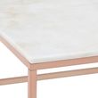 Allure White Marble Square Coffee Table with Rose Gold Base