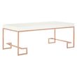 Allure White Gloss Coffee Table with Rose Gold Angled Legs