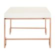 Allure White Gloss Coffee Table with Rose Gold Angled Legs