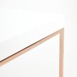 Allure White Gloss Coffee Table with Rose Gold Angled Legs