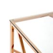 Allure Glass Console Table with Rose Gold Geometric Base