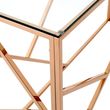 Allure Glass Console Table with Rose Gold Geometric Base