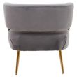 Larissa Grey Velvet Fabric Accent Chair with Metal Legs