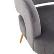 Larissa Grey Velvet Fabric Accent Chair with Metal Legs