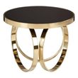 Ragusa Black Glass Round Coffee Table with Ring Gold Base
