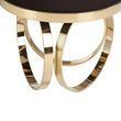 Ragusa Black Glass Round Coffee Table with Ring Gold Base