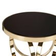 Ragusa Black Glass Round Coffee Table with Ring Gold Base