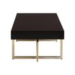 Ragusa Black Glass Coffee Table with Gold Legs