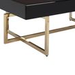 Ragusa Black Glass Coffee Table with Gold Legs