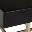 Ragusa Black Glass Coffee Table with Gold Legs