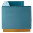 Opal Light Blue Velvet Fabric 3 Seater Sofa