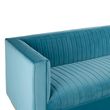Opal Light Blue Velvet Fabric 3 Seater Sofa